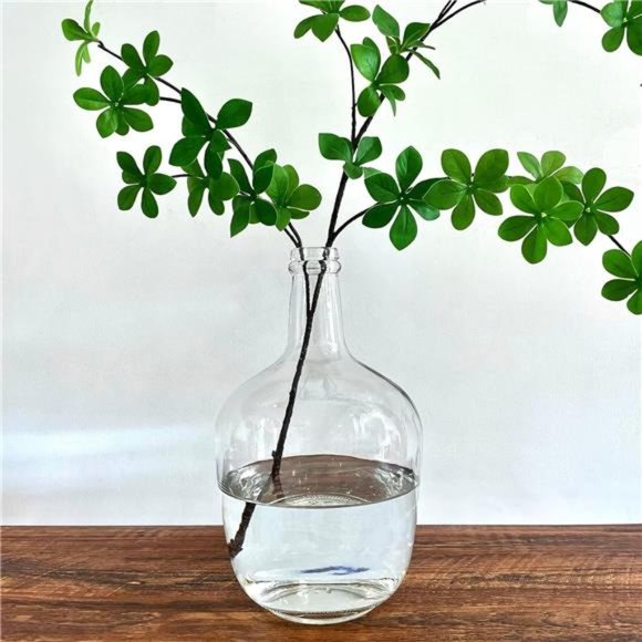 Large Clear Glass Jug Vase Round Flower Decorative Bubble Vase for Dining Table - Picture 4 of 6